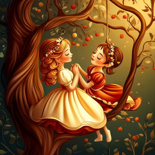 Celspiral style, Midjourney V6.1: retro fairy-tale illustration