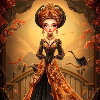 Celspiral style, Midjourney V6.1: haute-couture fashion outfit