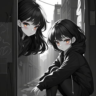 Celspiral style, Midjourney V6.1: black-and-white manga comic strip