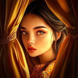 Celspiral style, Midjourney V6.1: photographic portrait of female protagonist