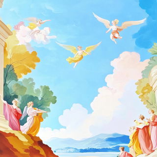 Paper Shrapnel style, Midjourney V6.1: classical 18th-century oil painting