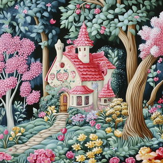Kinetocut style, Midjourney V6.1: retro fairy-tale illustration