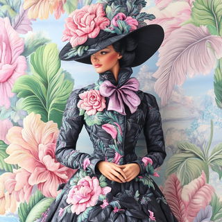 Kinetocut style, Midjourney V6.1: haute-couture fashion outfit