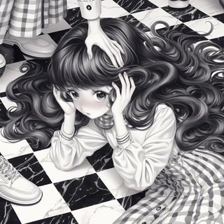Kinetocut style, Midjourney V6.1: black-and-white manga comic strip