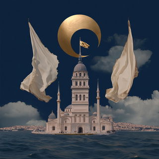 Ceramascape style, Midjourney V6.1: bold minimalist logo design for Istanbul city municipal services