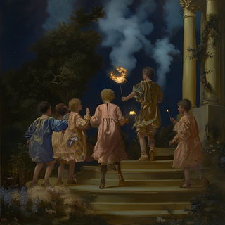Ceramascape style, Midjourney V6.1: classical 18th-century oil painting