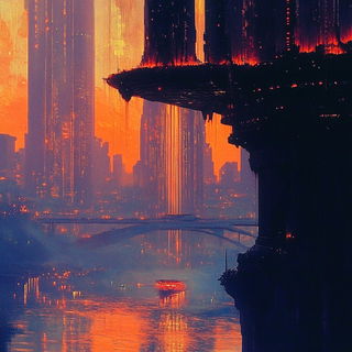 Neonstrata style, Midjourney V6.1: megacity with futuristic bioarchitecture