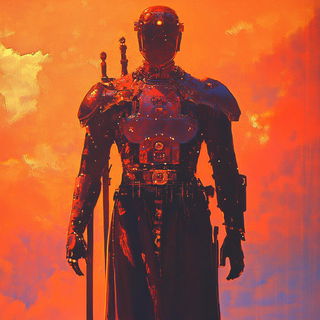 Neonstrata style, Midjourney V6.1: concept art character design of retropunk steam knight