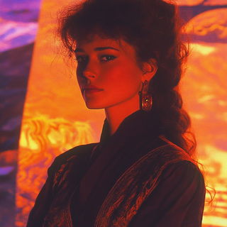 Neonstrata style, Midjourney V6.1: photographic portrait of female protagonist