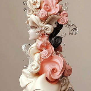 Photomaquettism style, Midjourney V6.1: abstract 3D render