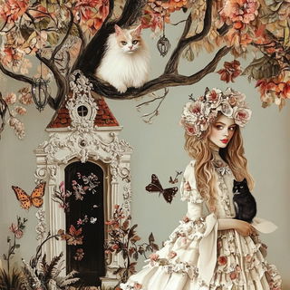 Photomaquettism style, Midjourney V6.1: retro fairy-tale illustration