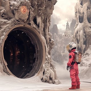 Photomaquettism style, Midjourney V6.1: cinematic shot from sci-fi movie