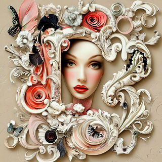 Photomaquettism style, Midjourney V6.1: typographic composition with large letters