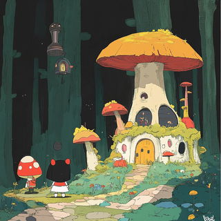 Tenonfire style, Midjourney V6.1: retro fairy-tale illustration