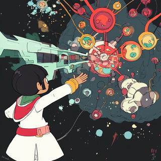 Tenonfire style, Midjourney V6.1: editorial illustration for popular scientific magazine cover