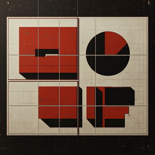 Blackridge Galvanism style, Midjourney V6.1: typographic composition with large letters