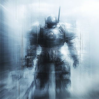Poppyglass Halation style, Midjourney V6.1: concept art character design of retropunk steam knight