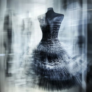 Poppyglass Halation style, Midjourney V6.1: haute-couture fashion outfit
