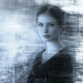 Poppyglass Halation style, Midjourney V6.1: photographic portrait of female protagonist