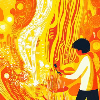 Paperwind Chainwork style, Midjourney V6.1: editorial illustration for popular scientific magazine cover