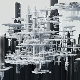 Peak Tessellation style, Midjourney V6.1: megacity with futuristic bioarchitecture