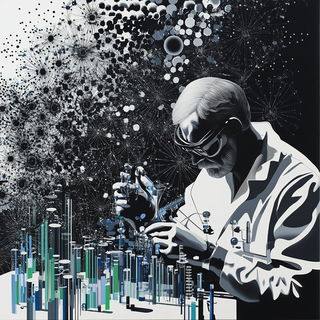 Peak Tessellation style, Midjourney V6.1: editorial illustration for popular scientific magazine cover