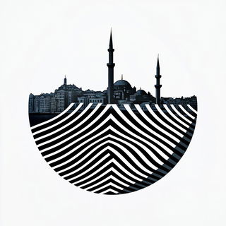 Peak Tessellation style, Midjourney V6.1: bold minimalist logo design for Istanbul city municipal services