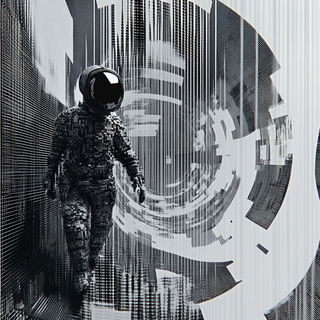 Peak Tessellation style, Midjourney V6.1: cinematic shot from sci-fi movie