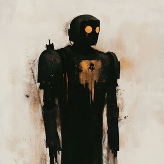 Enamelgloam style, Midjourney V6.1: concept art character design of retropunk steam knight