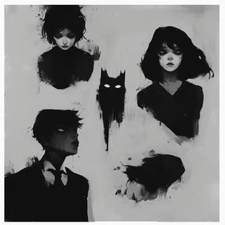 Enamelgloam style, Midjourney V6.1: black-and-white manga comic strip