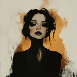 Enamelgloam style, Midjourney V6.1: photographic portrait of female protagonist