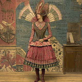 Vascular Thunder style, Midjourney V6.1: haute-couture fashion outfit