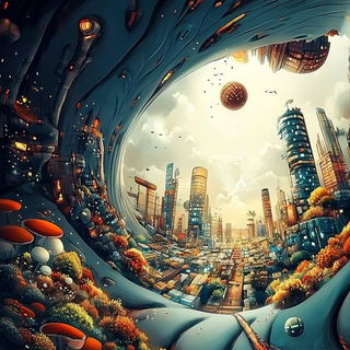 Chromaruin style, Midjourney V6.1: megacity with futuristic bioarchitecture