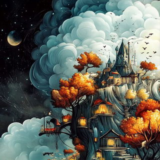 Chromaruin style, Midjourney V6.1: retro fairy-tale illustration