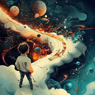Chromaruin style, Midjourney V6.1: editorial illustration for popular scientific magazine cover