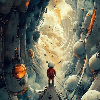 Chromaruin style, Midjourney V6.1: cinematic shot from sci-fi movie