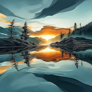 Chromaruin style, Midjourney V6.1: realistic landscape photograph of quiet dawn