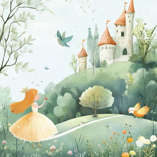 Strata Unmoored style, Midjourney V6.1: retro fairy-tale illustration