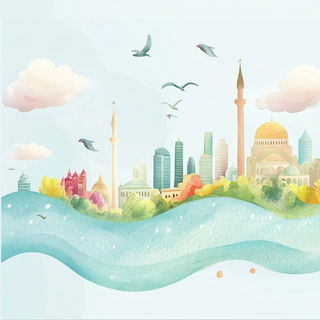 Strata Unmoored style, Midjourney V6.1: bold minimalist logo design for Istanbul city municipal services