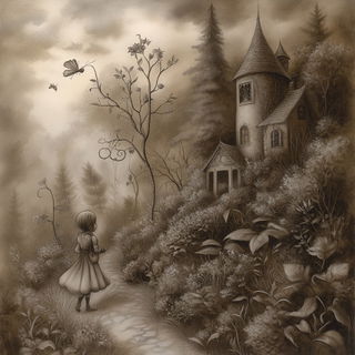 Moonfoil style, Midjourney V6.1: retro fairy-tale illustration