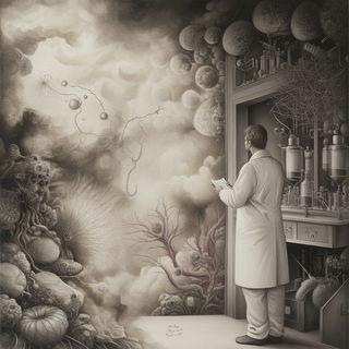 Moonfoil style, Midjourney V6.1: editorial illustration for popular scientific magazine cover
