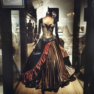 Dichroic Landscape Salon style, Midjourney V6.1: haute-couture fashion outfit