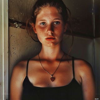 Dichroic Landscape Salon style, Midjourney V6.1: photographic portrait of female protagonist