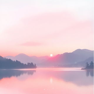 Chromacase style, Midjourney V6.1: realistic landscape photograph of quiet dawn