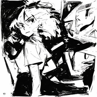 Cyan Magentacore style, Midjourney V6.1: black-and-white manga comic strip
