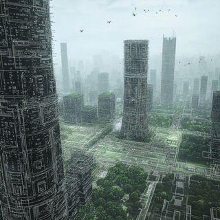 Hazelectric Highrise style, Midjourney V6.1: megacity with futuristic bioarchitecture