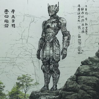 Hazelectric Highrise style, Midjourney V6.1: concept art character design of retropunk steam knight