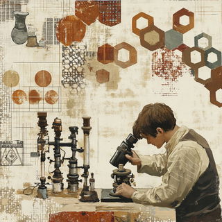 Archivist Copperplate style, Midjourney V6.1: editorial illustration for popular scientific magazine cover