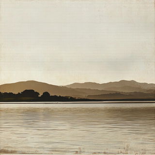 Archivist Copperplate style, Midjourney V6.1: realistic landscape photograph of quiet dawn