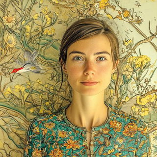 Ruinwarp style, Midjourney V6.1: photographic portrait of female protagonist